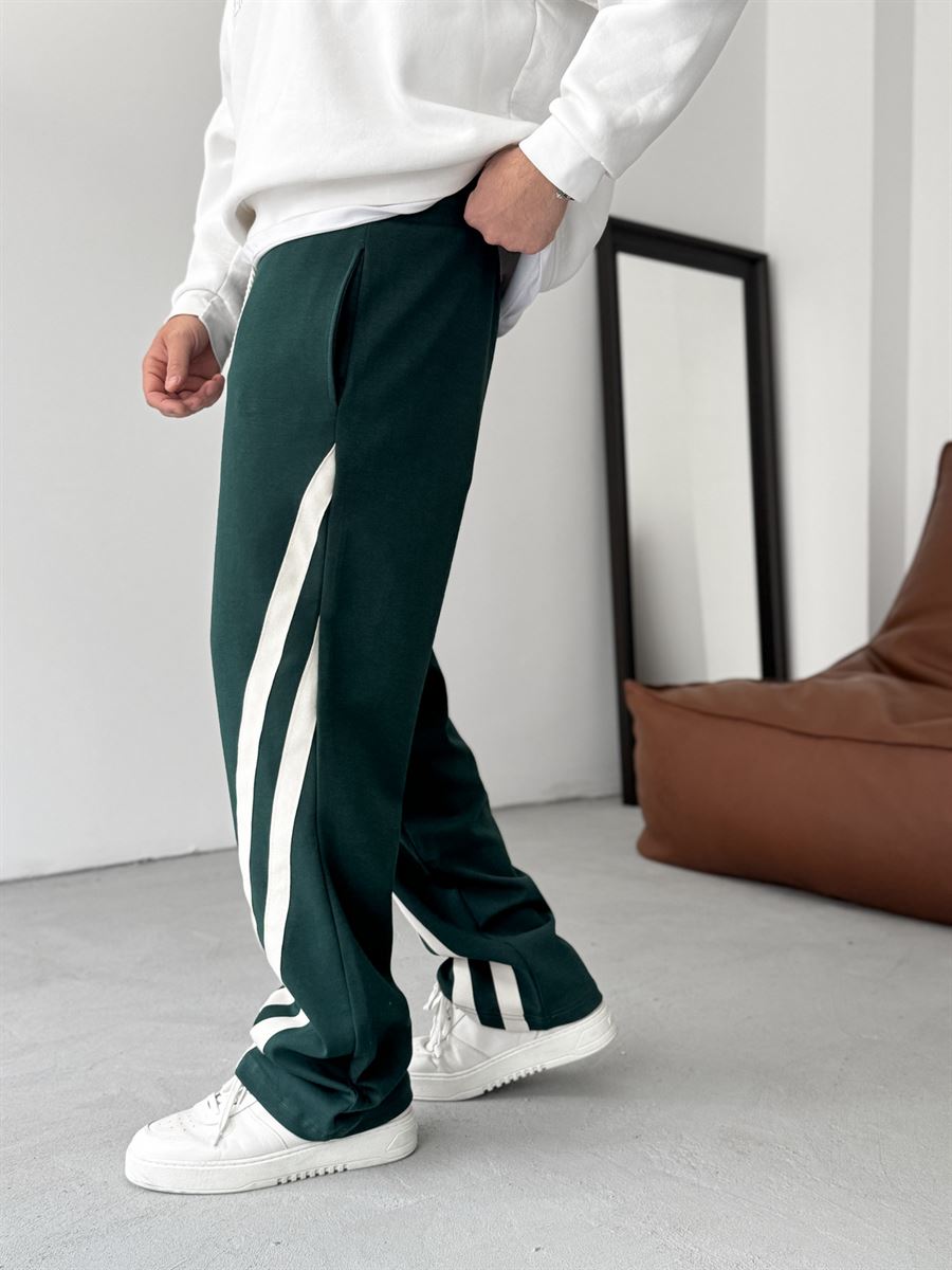 Pantalon Baggy A Bandes - VERT